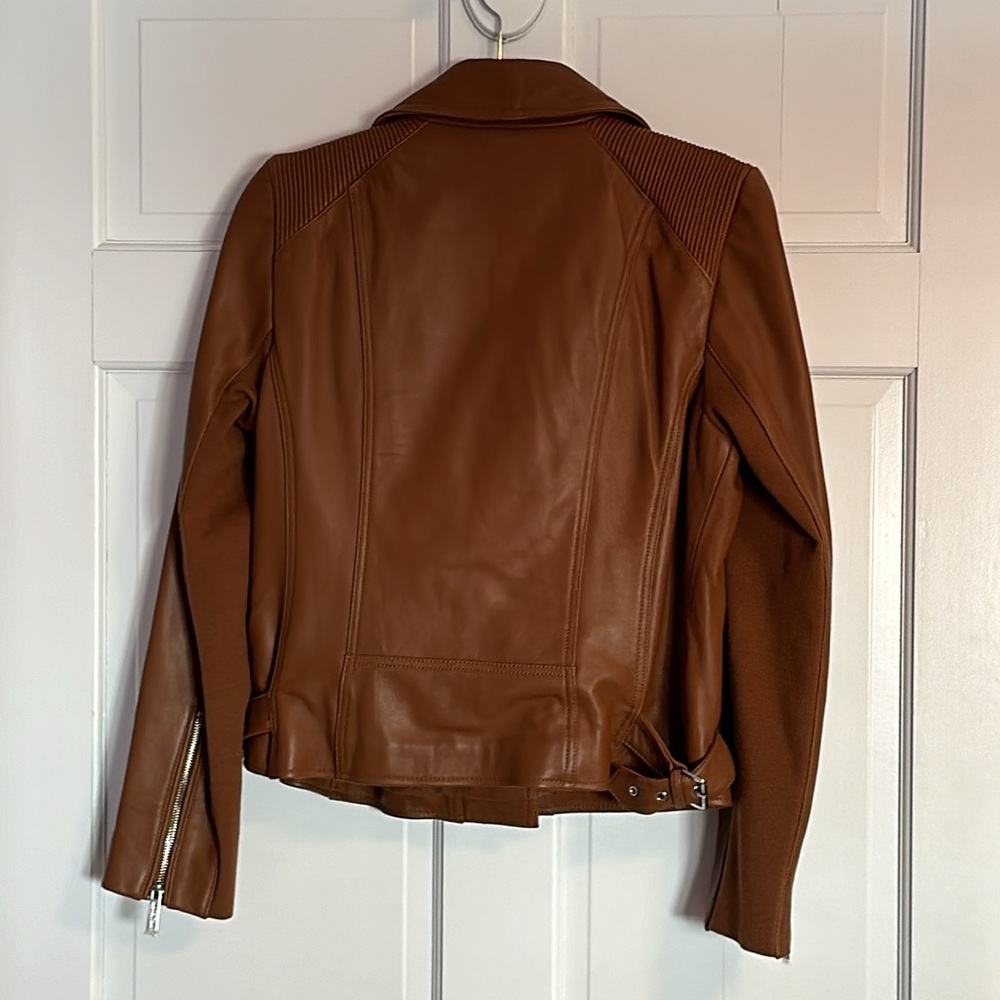 Michael Kors Caramel Brown Leather Jacket - Picture 4 of 8